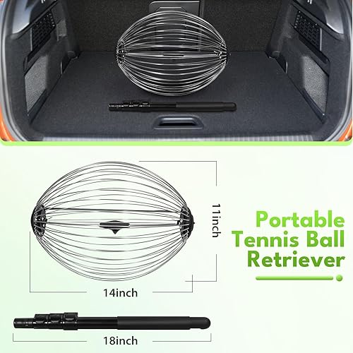 Miniatura 7 de Netrix Tolvas de pelotas de tenis, 30-58 pulgadas, recogedor telescópico de pelotas de tenis, máquina superior para hasta 40 pelotas de tenis, no se