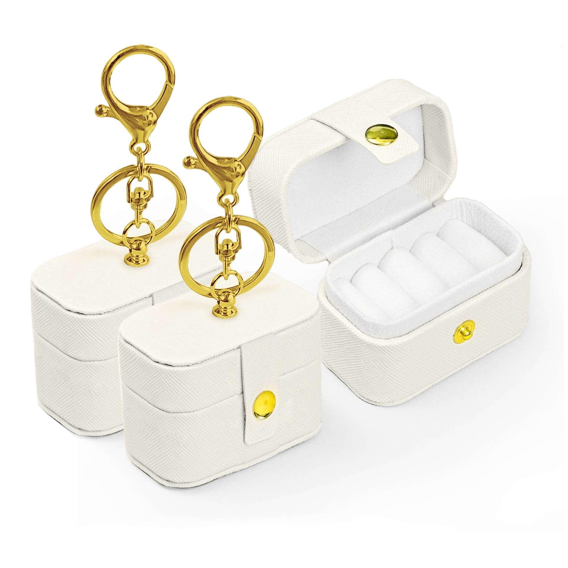 2Pack Ring Bearer Pillow Box for Dog Collar, PU Leather Wedding Mini Ring Holder Pouch for Pet, Bridemaid Earrings Storage Box for Proposal Engagement