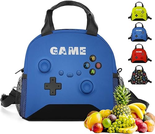 JIRAIKEI Bolsa de almuerzo con aislamiento térmico para niños y niñas, con aislamiento para videojuegos, para entrenamiento, viajes, caja