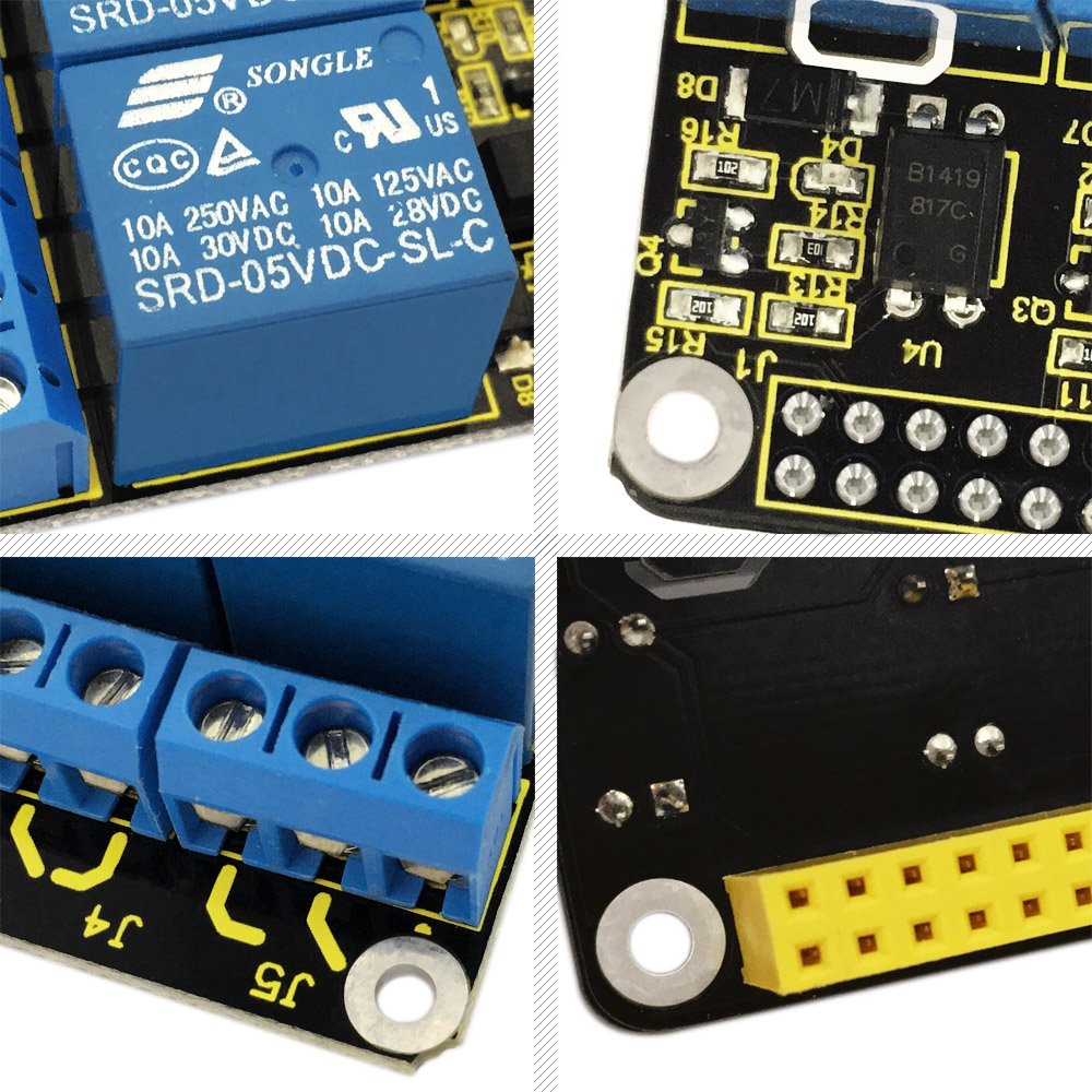 Snapklik.com : 5V Relay Hat Shield 4-Channel Relay Module For Raspberry ...
