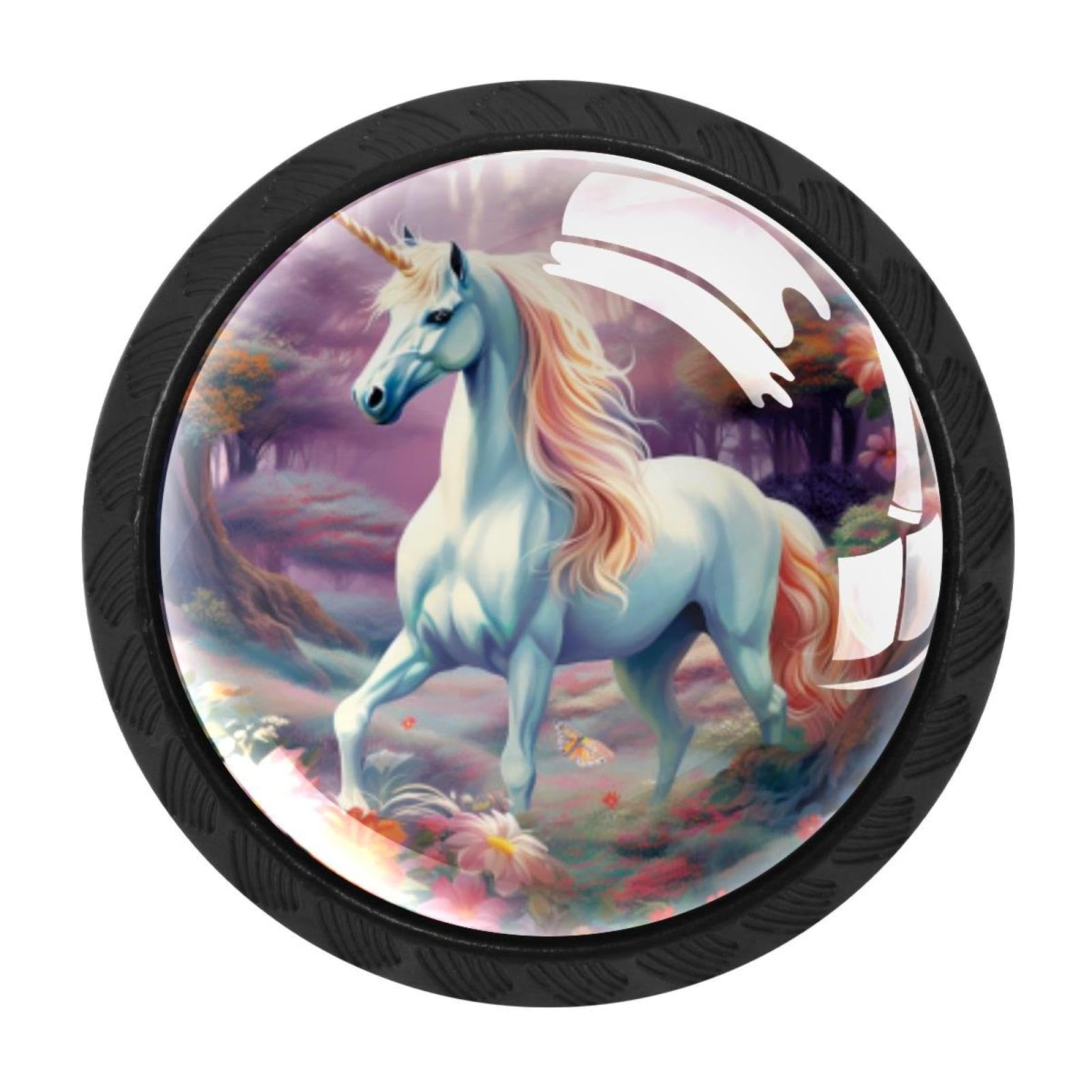 CHENZZZZ 4 Pack Unicorn Kitchen Cabinet Knobs Drawer Knobs Door Dresser Handles for Personalized Gifts Great for Any Occasion