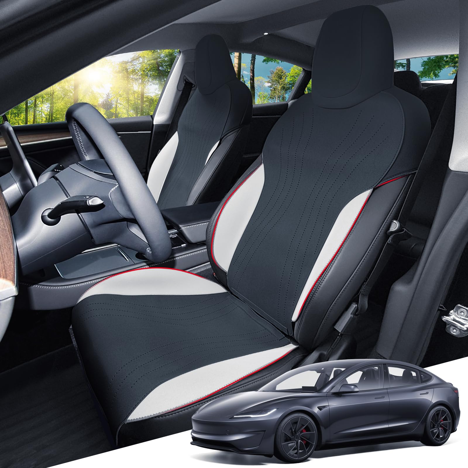 Housses De Protection Pour Rails De Siège Tesla Model 3 & Y (2019-2025) – Lot De 4, Installation Facile