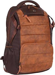 Gear Aspire 3 19"/35L Faux Leather Large Water Resistant Laptop Backpack/Daypack/Travel Backpack/College Bag For Men/Women(Brown-Tan)