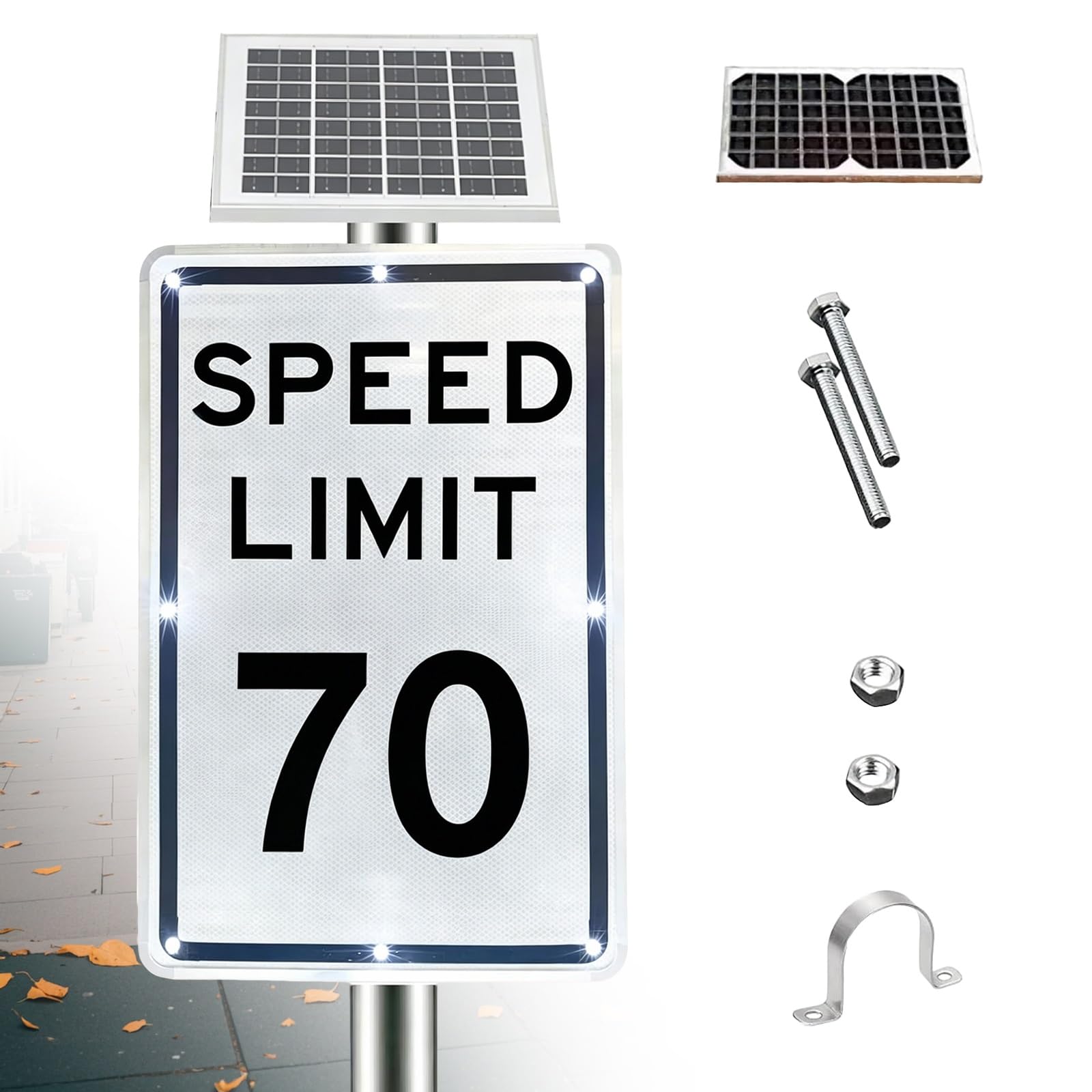 18"X 24"Solar Active Traffic Sign, Road Traffic Warning Sign