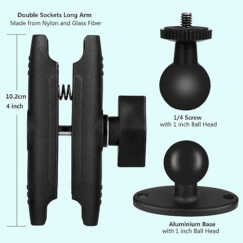 Miniatura 5 de Peastrex Soporte de pared para teléfono, soporte de cabeza de bola de brazo largo de 360 grados para teléfono celular de 3.5 a 7 pulgadas, iPhone 14