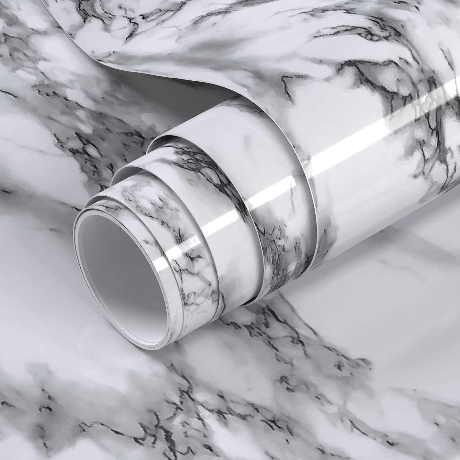 Marble Contact Paper 23.7 x 393.7 Inches Peel and Stick Wallpaper Vinyl Film Self Adhesive Removable Waterproof Wall Paper for Countertop Cabinet Backsplash Shelf Liner