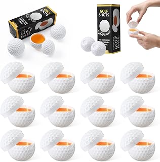 WGXX 3/6/12PCS Golf Shots 1.7 oz Golfing Ball Shot Shaped Glasses with Lid, Golf Party Decor Christmas Gifts Novelty Party Cups for Men Enthusiasts Outdoor (12)