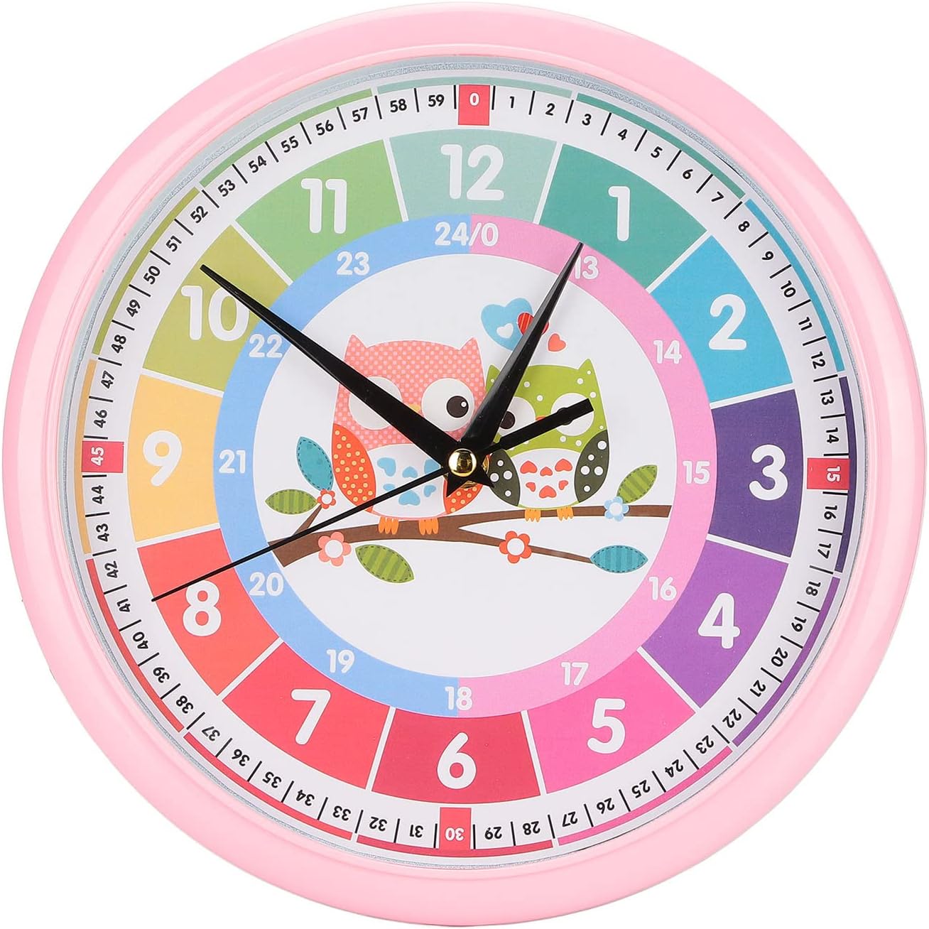 Milltrip Children Hanging Clock, Plastic Cartoon Colorful Wall Clock