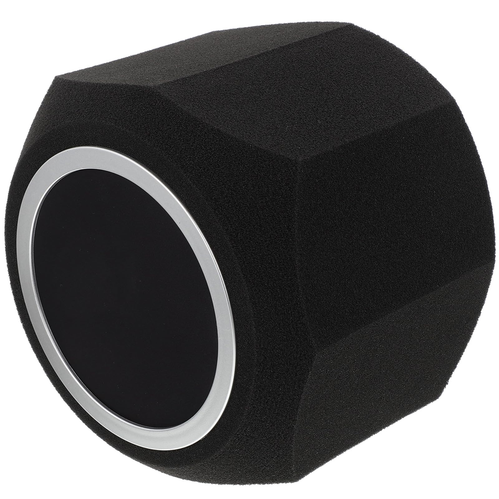 Funda para Micrófono Octogonal de Espuma Acústica Negra, Cubierta Absorbente de Sonido Transpirable y Flexible, Protector Compacto para Aislamiento Acústico y Reducción de Ruido