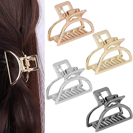 Amazon Co Jp Hiitom 長方形クリップ 髪留め 4個セット ヘアクリップ ヘアアクセサリー バレッタ 髪留め 人気 バンスバレッタ かわいい 主婦 ジュエリー