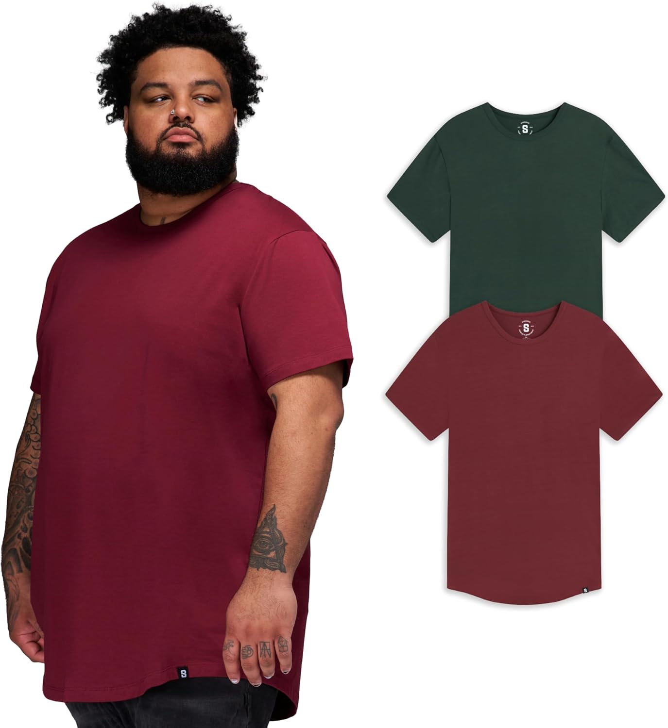 STRONGSIZE Men's Big and Tall Shirts – Stretch T-Shirt for Casual Wear (Available in Longer and Regular Length)