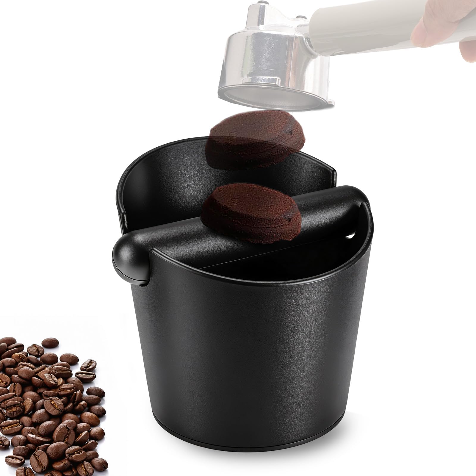 HOMEE Coffee Knock Box 4.8 Inch Barista Style Knock Box With Removable Bar