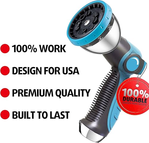 Miniatura 7 de Boquilla de manguera de jardín, boquilla rociadora de manguera de agua duradera de alta presión con 10 patrones para regar plantas, lavar autos,