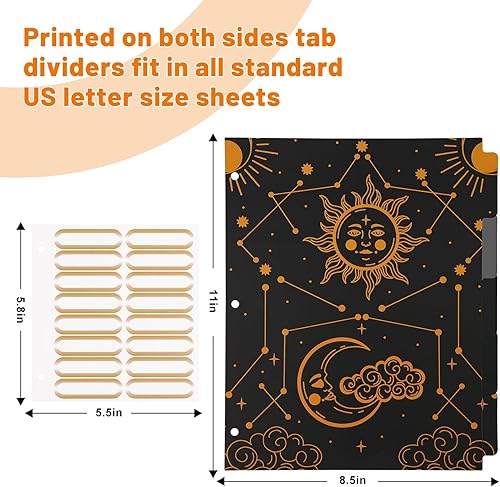 Miniatura 4 de HAOQINA Carpeta de 3 anillos de 1 pulgada, 5 pestañas divisoras de índice, portapapeles de tres anillos para papeles tamaño carta, organizador de