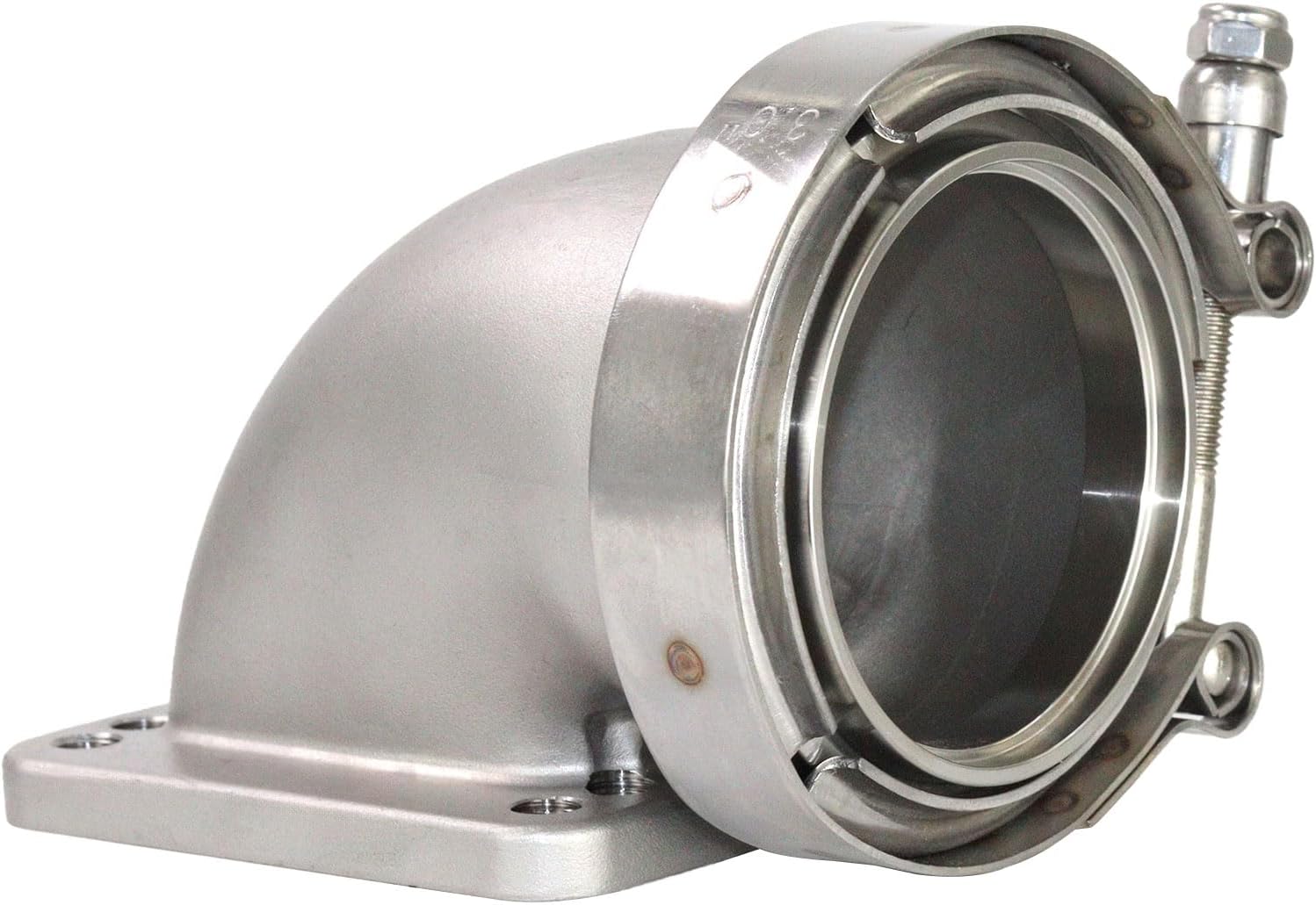 3.0" V-Band Turbo 90 Degree Elbow Downpipe Flange Adapter Kits Cast 304 Stainless Steel for T3 T4 Turbocharger with Bolts