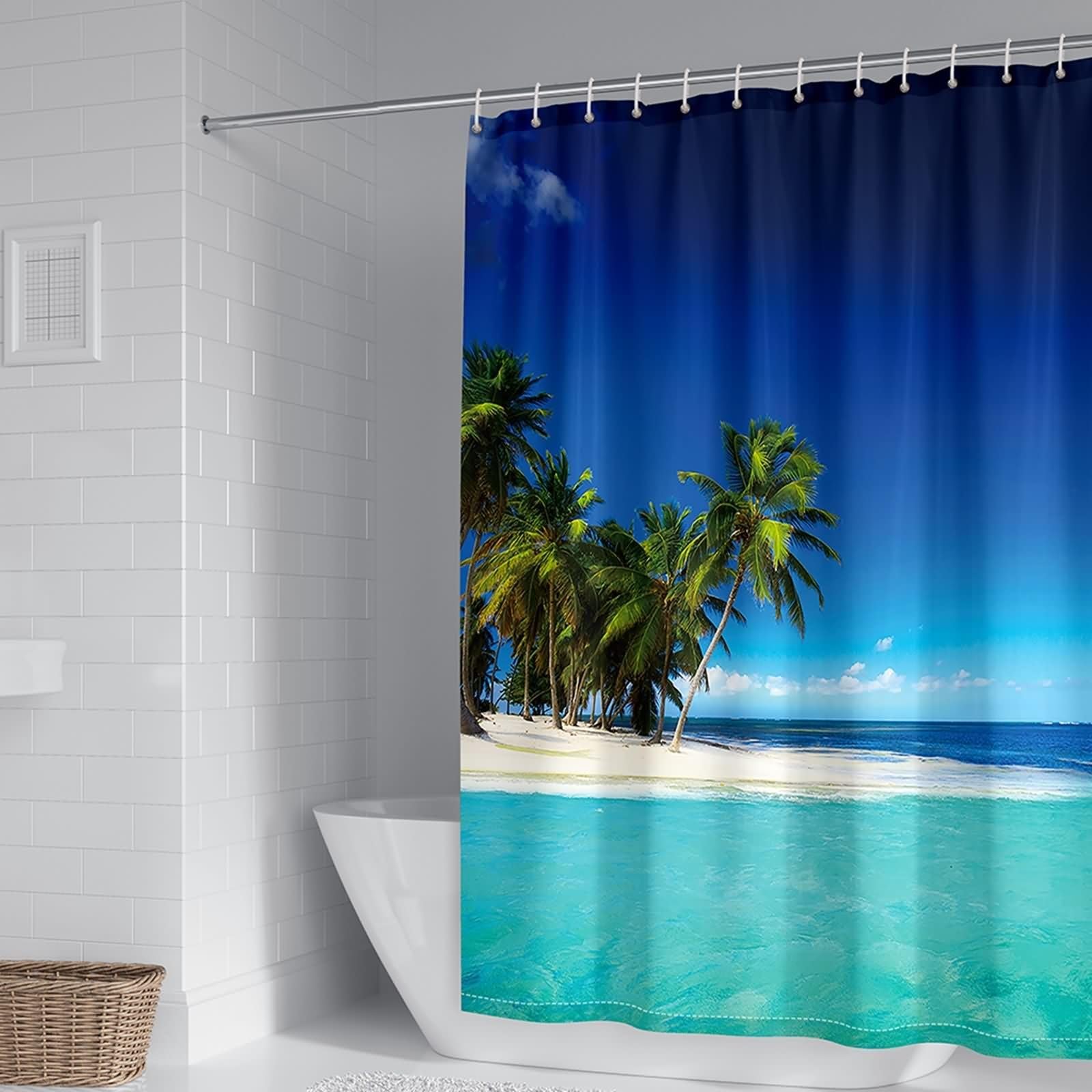 Rideau de douche en polyester KnSam, textile imperméable de qualité supérieure
