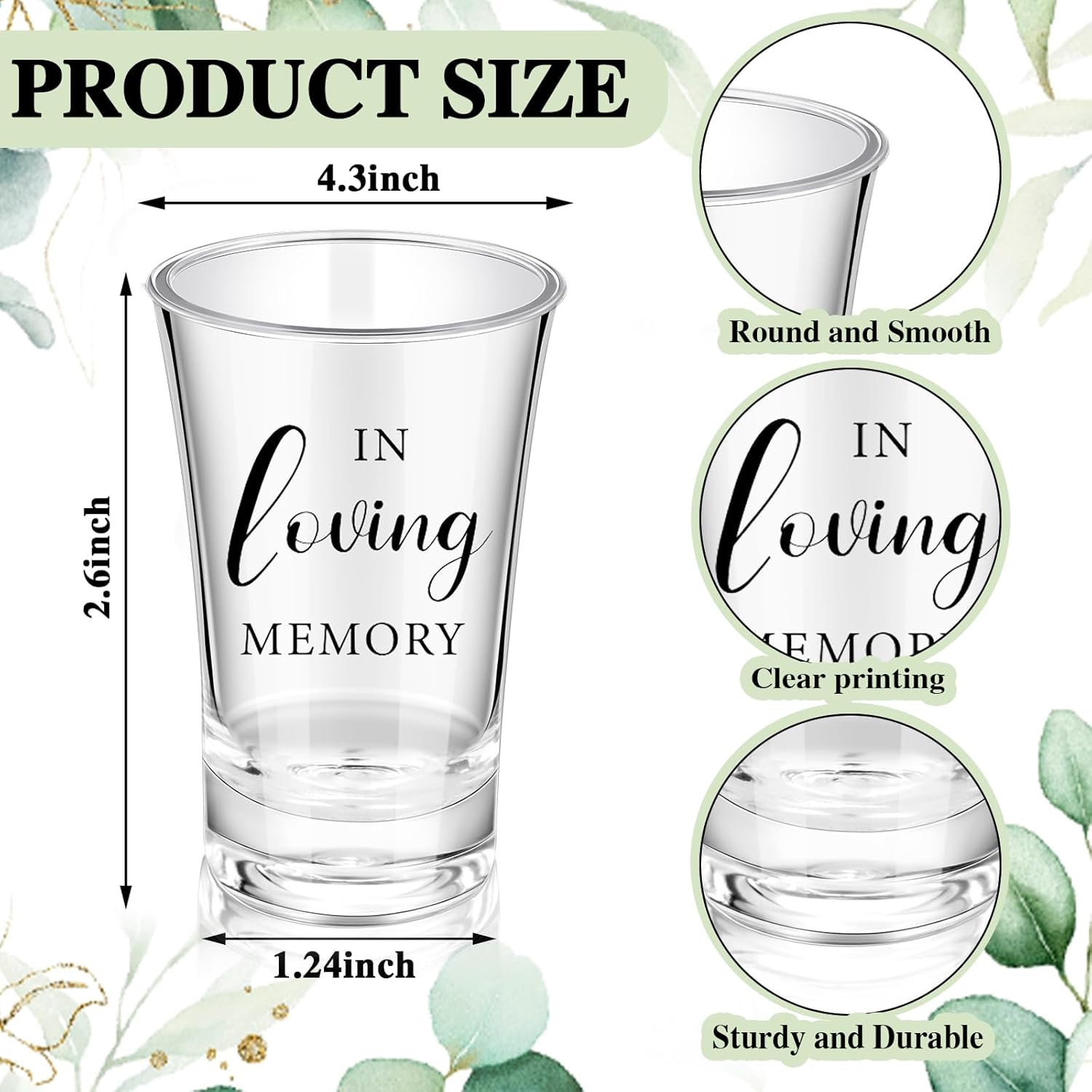 50 Sets Funeral Favors Celebration of Life Favors in Loving Memory Shot Glasses with Sympathy Thank You Tags for Funeral Memorial Guest Return Supplies