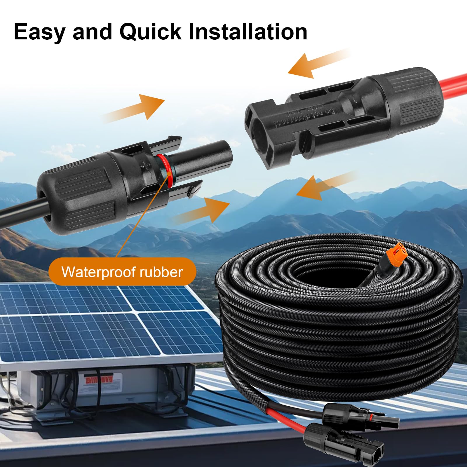 MOOKEERF Cable solar a XT60i – 10 AWG 30 pies de panel solar a XT60i conector adaptador con funda protectora ignífuga XT60i-F cable de extensión para estación de energía portátil generador solar