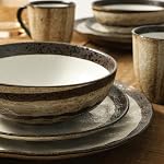 Stone lain Lucy Porcelain Ensemble de vaisselle, 16-Piece Service pour 4, Béige