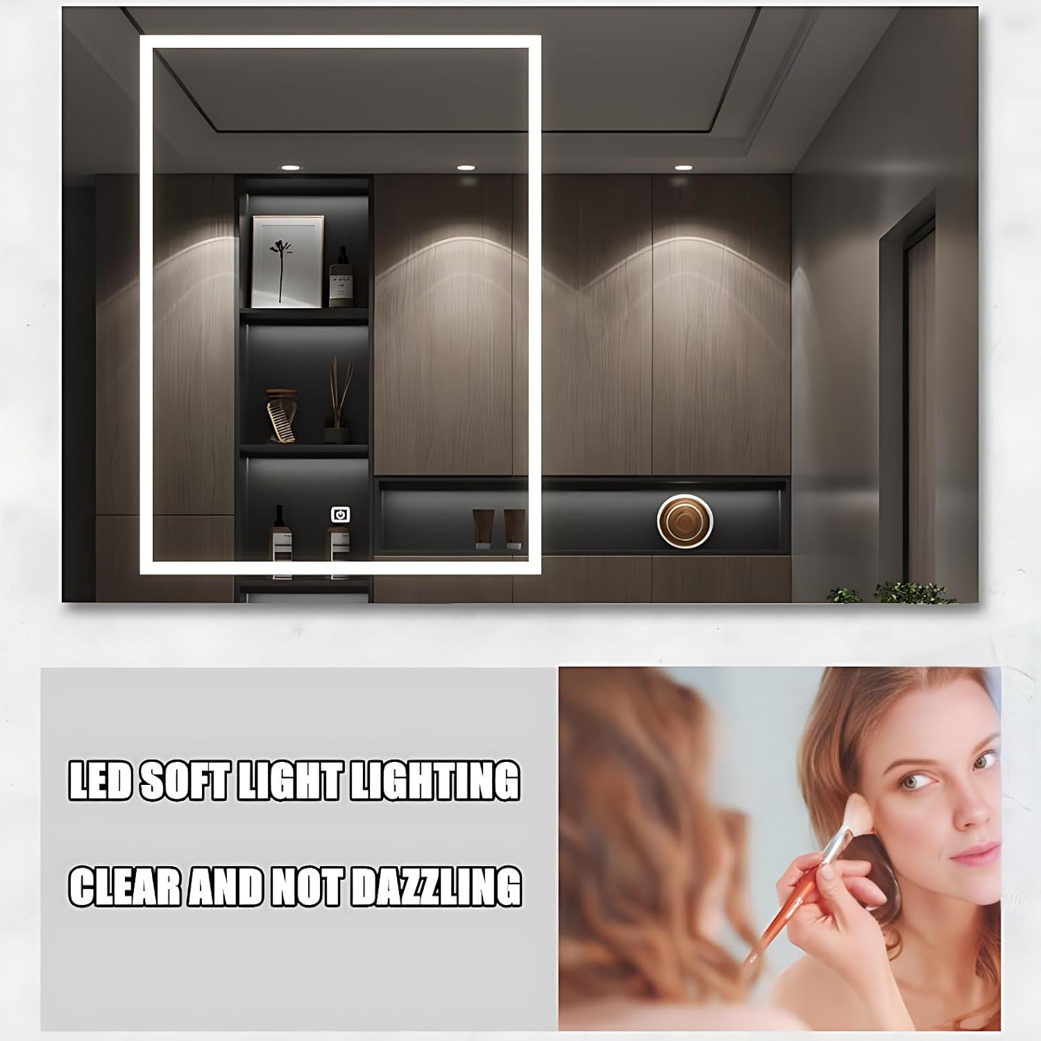Bathroom Vanity with Sink - Floating Bathroom Vanity with LED Smart Mirror| Abundant Storage Space | Multi-Layered Solid Wood Material | Luxurious Design