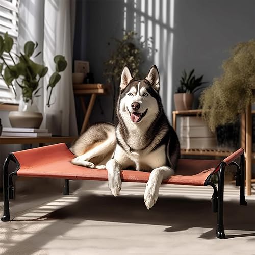 Miniatura 8 de Veehoo CWC2204 - Cama elevada para perros grandes, cama elevada para mascotas con reposacabezas inclinado para interiores y exteriores, lavable,