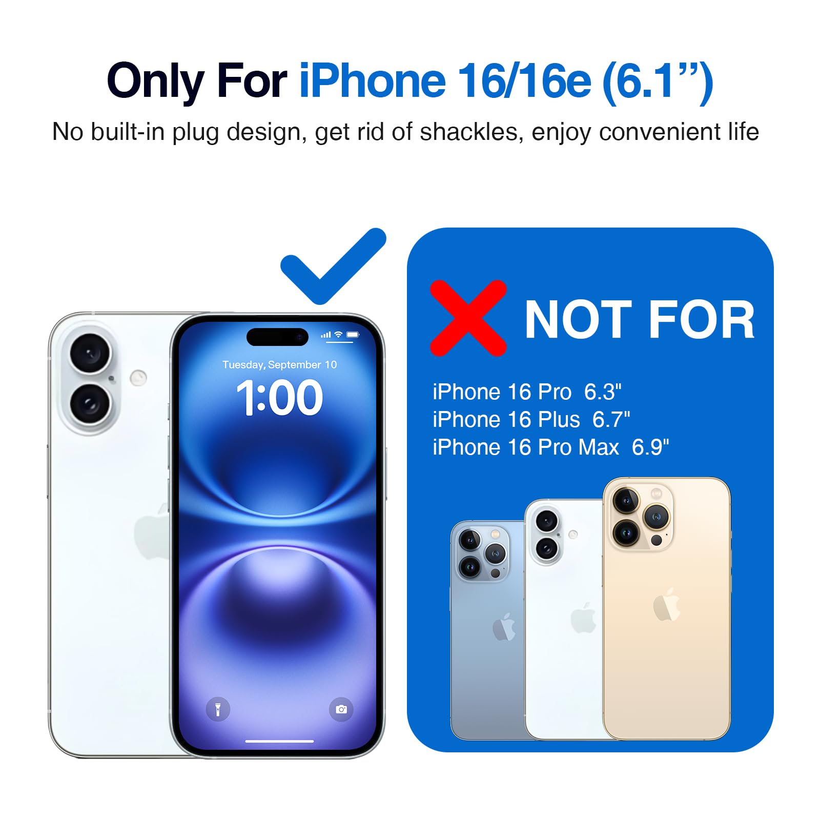 BOPPS Battery Case for iPhone 16/16e, New Upgrade 15W Fast 8500mAh Portable Charger Case 360°Protection Rechargeable Extended Battery Charging Case for iPhone 16/16e -6.1 inch, Black