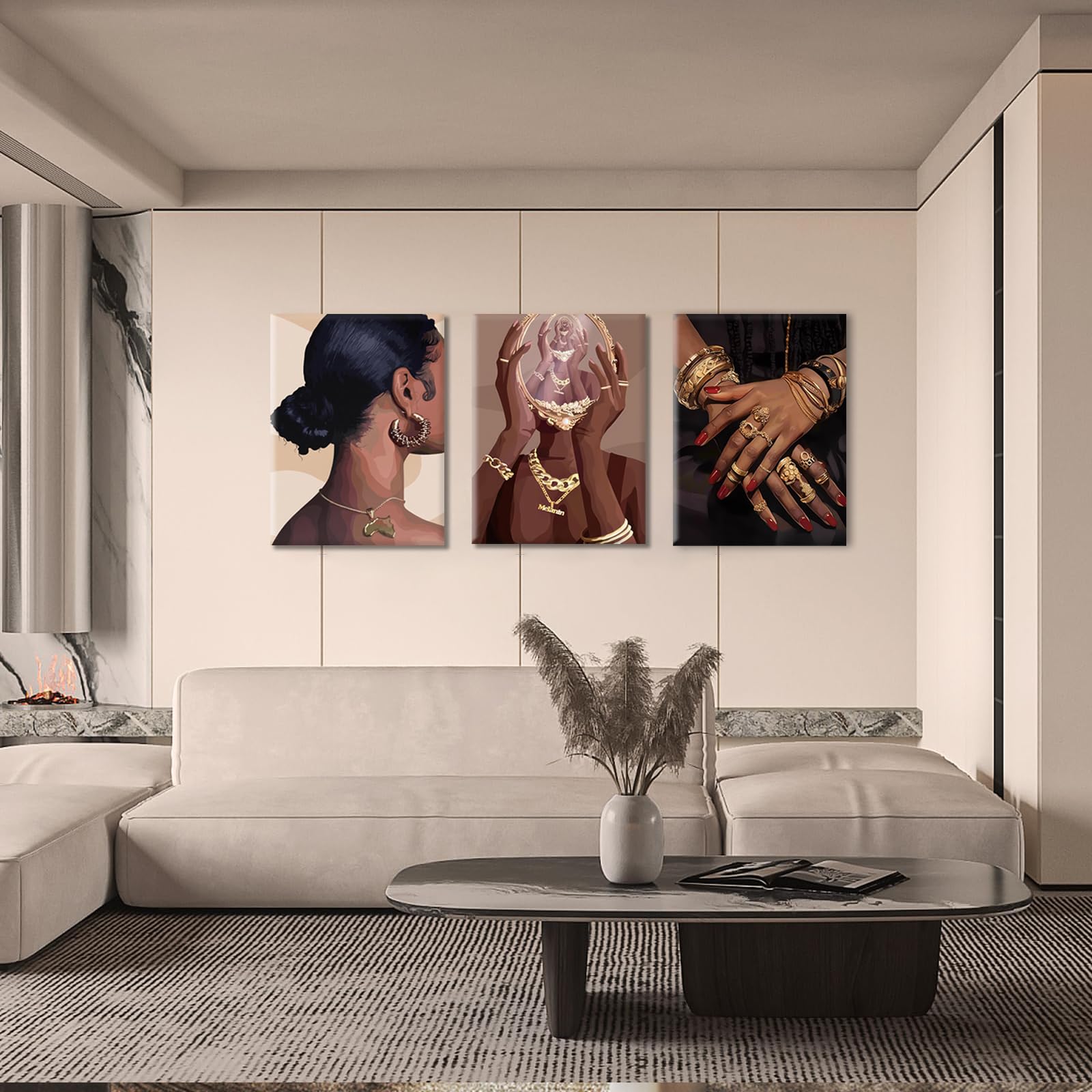 African American Canvas Prints Black Girl Wall Art Set Of 3 - 12x16 ...