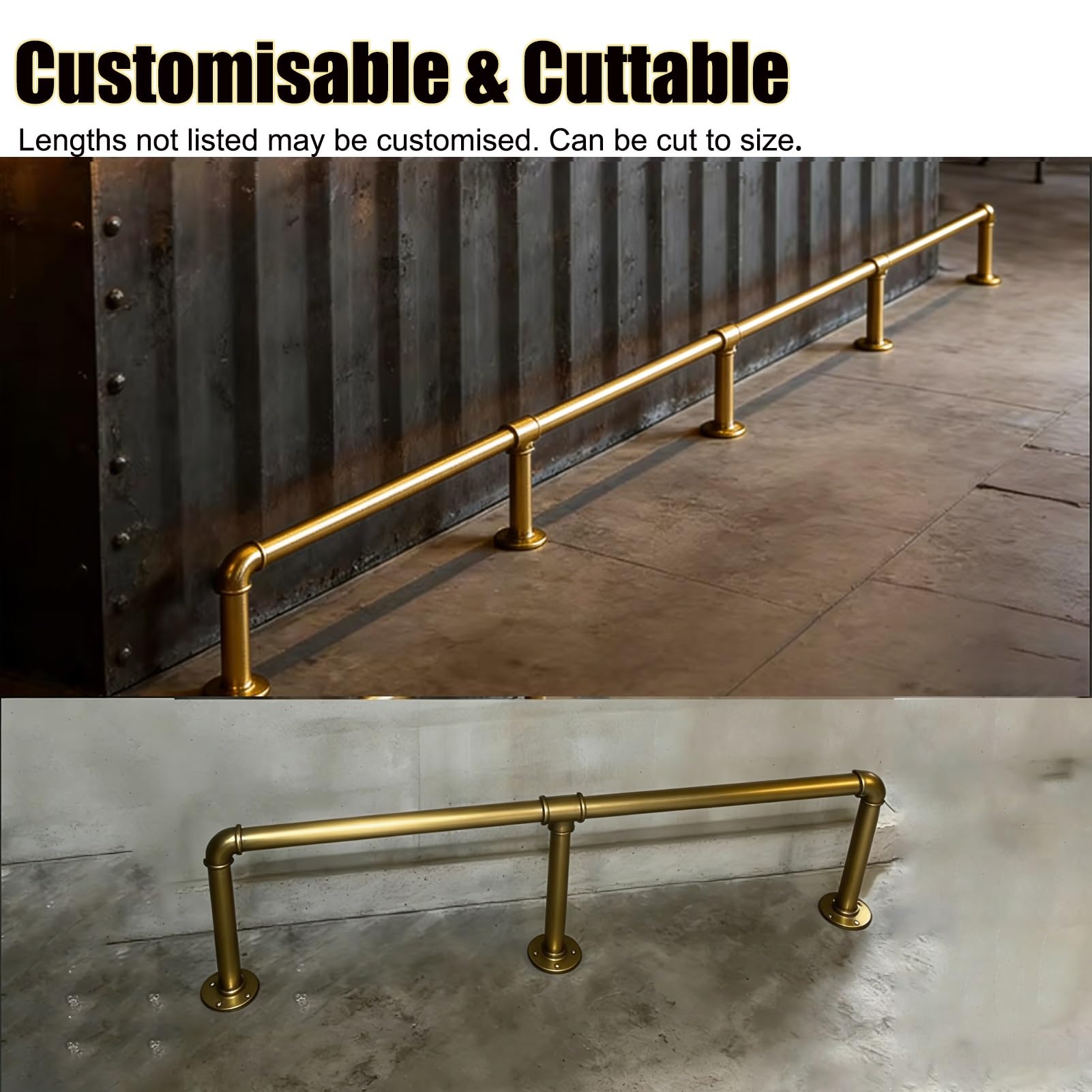 Podnóżek barowy, wytrzymały złoty podnóżek 85 cm (2,8 stóp) - Metalowo-żelazny zestaw podnóżków do komercyjnych wysp kuchennych i użytku pod biurkiem, sprzęt montażowy r