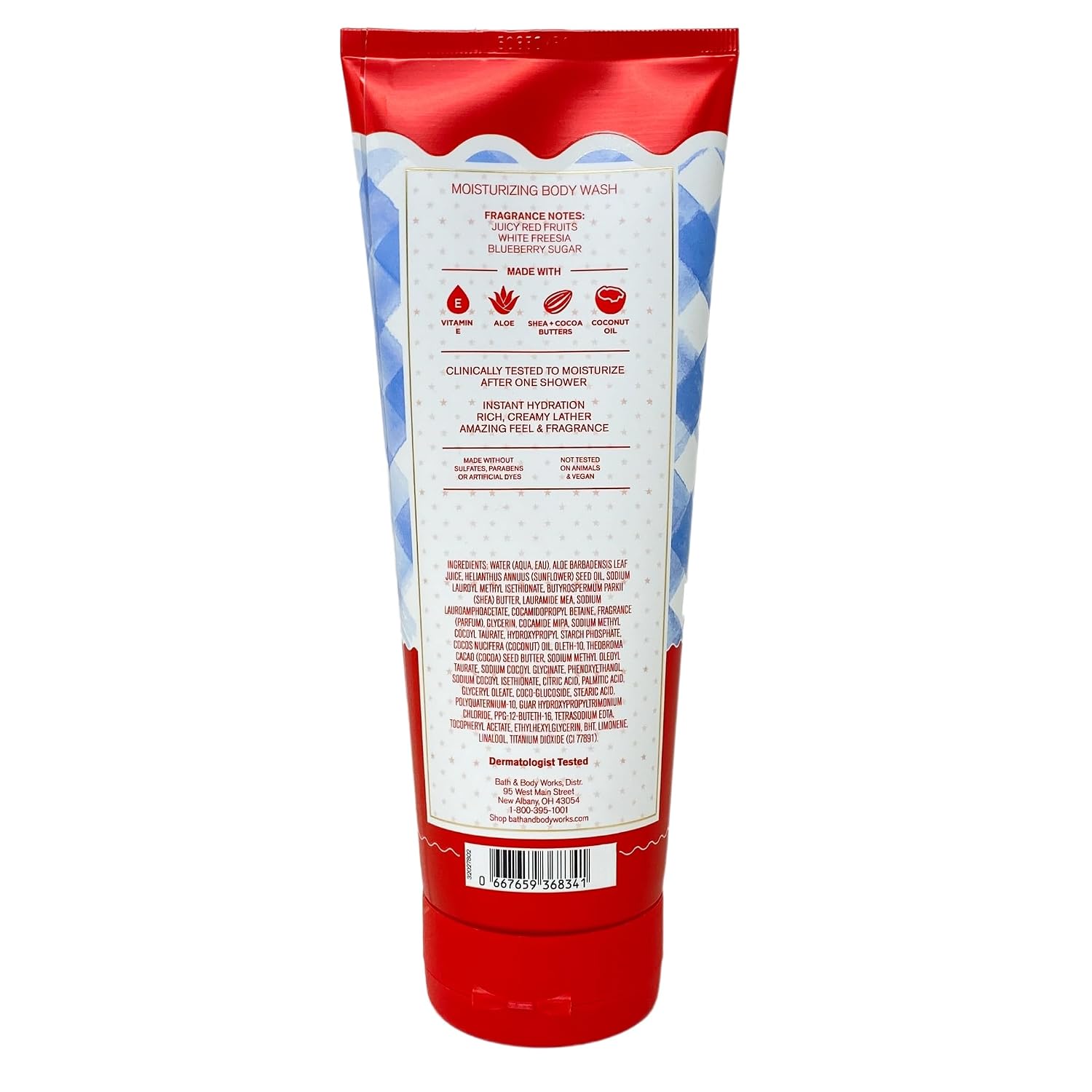 Bath & Body Works Gingham All-American 2 Moisturizing Body Washes with a Creamy Rose Bar Soap