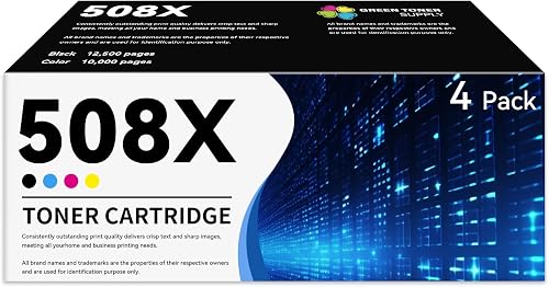 508X Remanufactured Toner Cartridges Replacement for HP 508X CF360X CF361X CF362