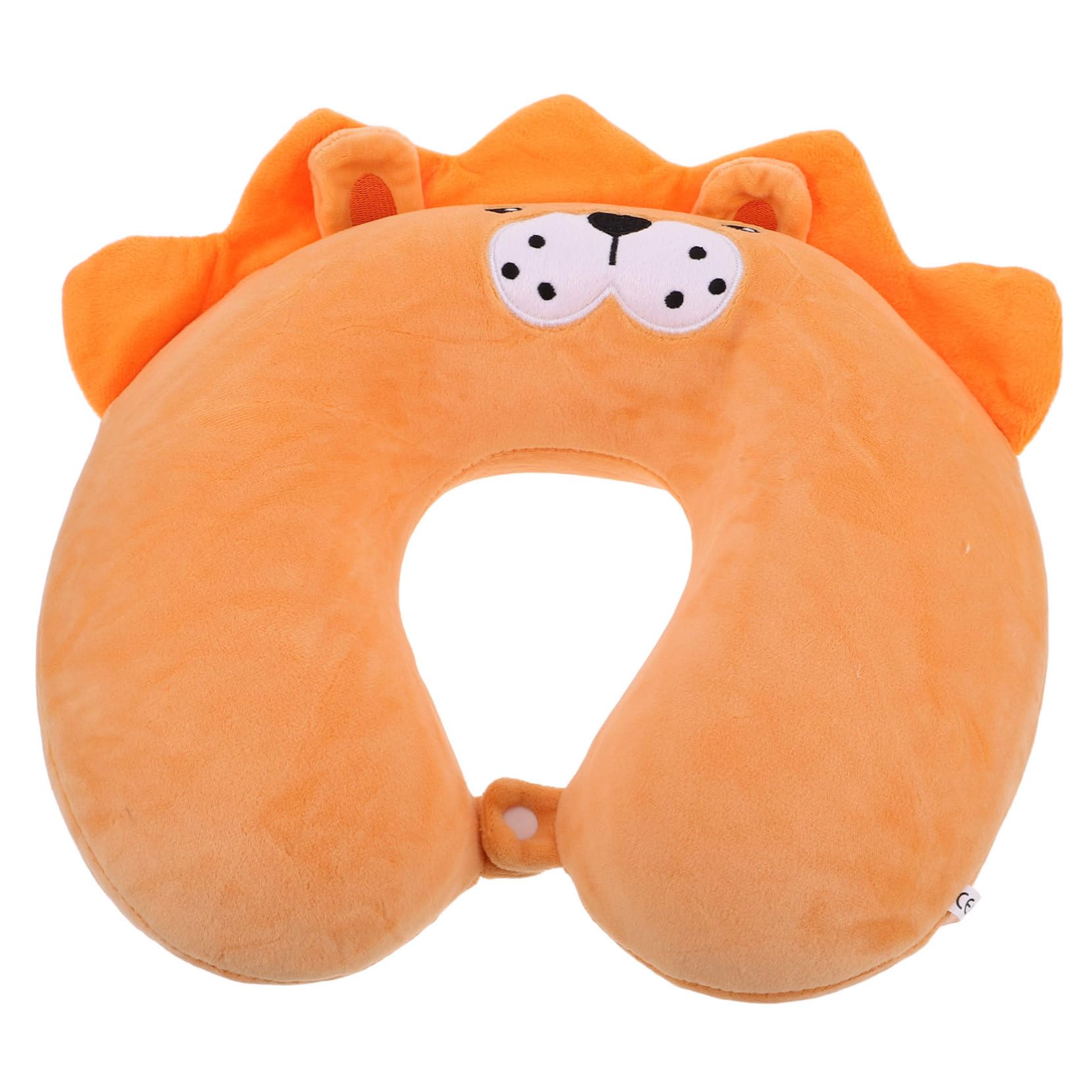 Oreiller de voyage en mousse à mémoire orange en forme d'animal pour adultes et ados