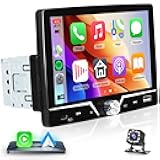 Single Din Car Stereo Carplay Android Auto, Driauto 7 Inch HD Touch Screen Car Radio with Bluetooth Single Din Mirror Link FM Radio with Backup Camera EQ, Car Audio Receiver Support USB/Type-C SWC