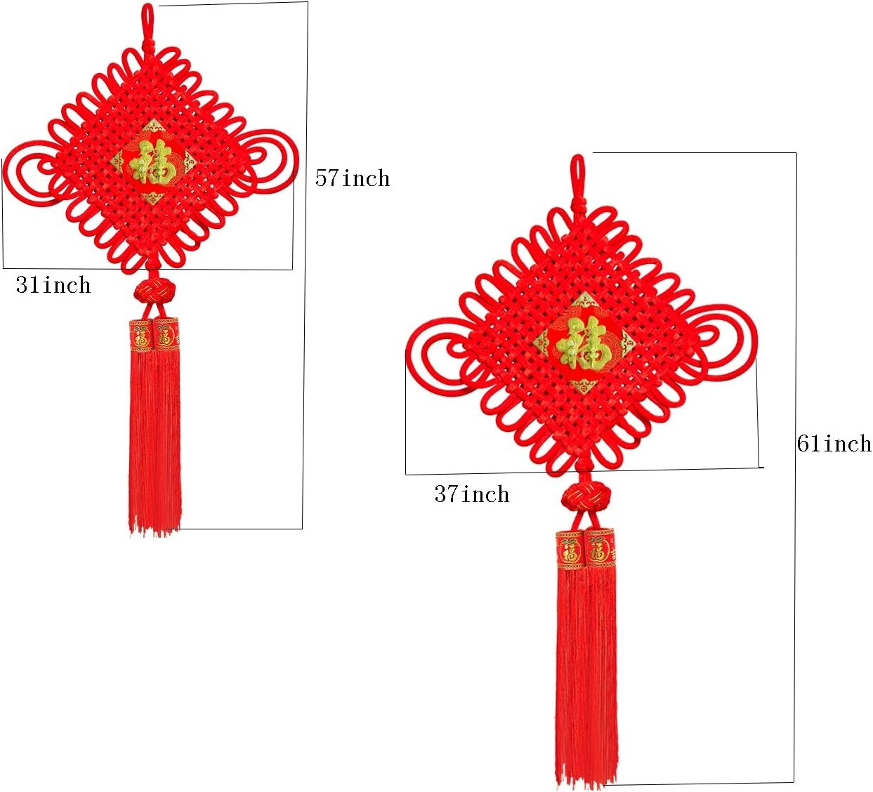 fu Character Living Room Background Wall Chinese Knot Pendant Hand-Woven Holiday Decoration Home Decor Tassels