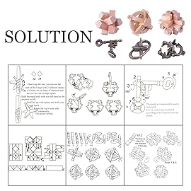 Brain Teaser Puzzle for Adults Puzzles Metal Hole Lock Adult Educational Toy Jigsaw IQ Puzzle6 Pack (Gold)