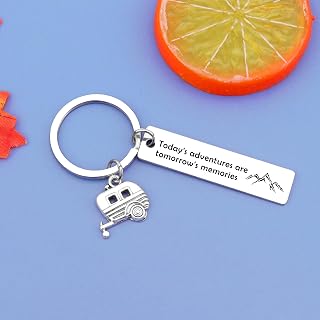 Camping Lovers Gift Camping Gifts for Women Men Funny Camper Keychain Funny Camper Theme Keychain Happy RV Gift Travel Lover Presents Birthday Retirement Present for Adventure Lover