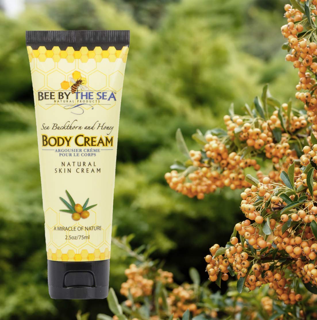 Bee by the Sea Nourishing Natural Sea Buckthorn and Honey Body Cream for Dry Skin Repair (2.5 oz, 1 Pack) image 4
