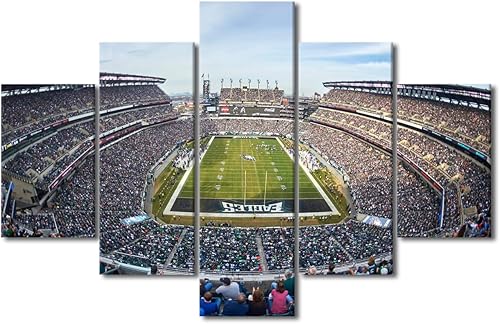 Miniatura 8 de American Miami Decor Dolphins - Cuadros de estadios deportivos de fútbol de Estados Unidos, 5 paneles, lienzo para pared, arte de la Florida, arte
