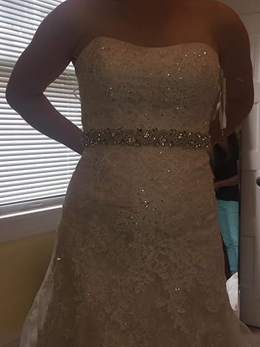 Miniatura 6 de XINFANGXIU Cinturón de cristal con diamantes de imitación cosido, apliques de 1 yarda, apliques de novia con cuentas brillantes, elegante para