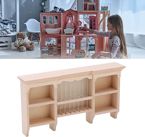 Miniatura 6 de Miniatura - Armario de almacenamiento, 112 de madera de abedul montado en la pared pintado a mano, mini estante hecho a mano (madera)