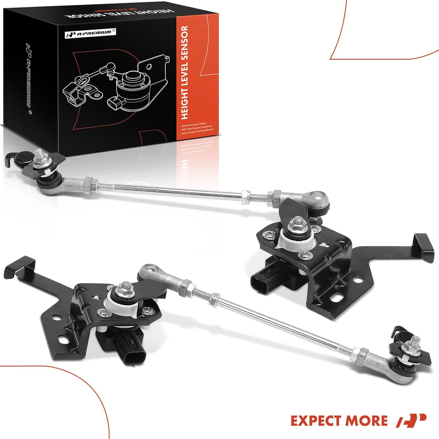 A-Premium Ride Height Level Sensor Compatible with Lexus RX350, RX450H, 2010 2011 2012 2013, Front Driver and Passenger Side, 2-PC Set, Replace# 8940548010, 8940648010