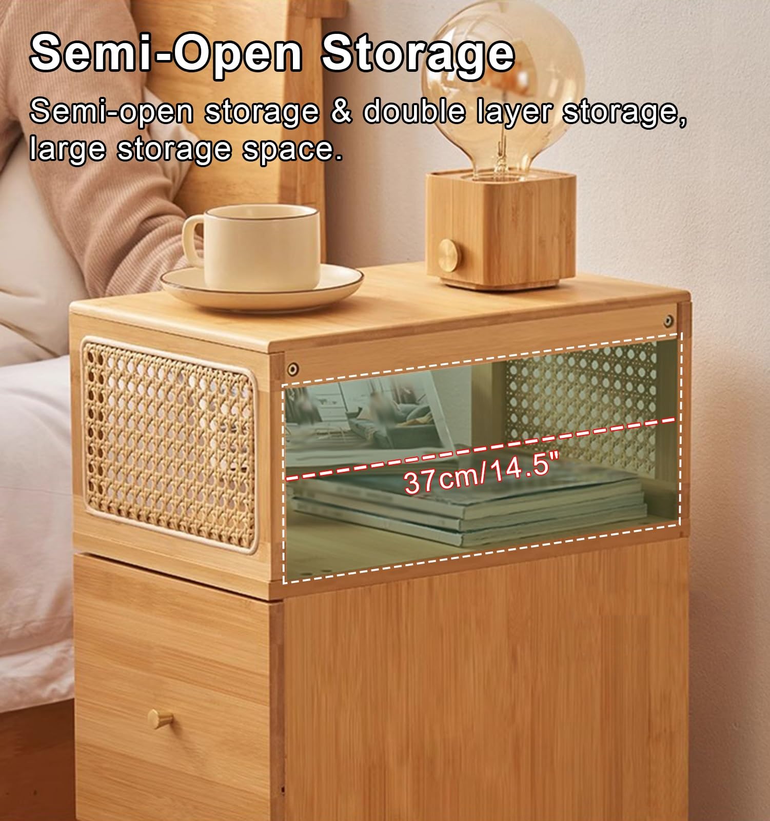 Mesita De Noche Estrecha De Madera Maciza con Ruedas Universales Y Cajones para Dormitorio, Sala De Estar Y Dormitorio.