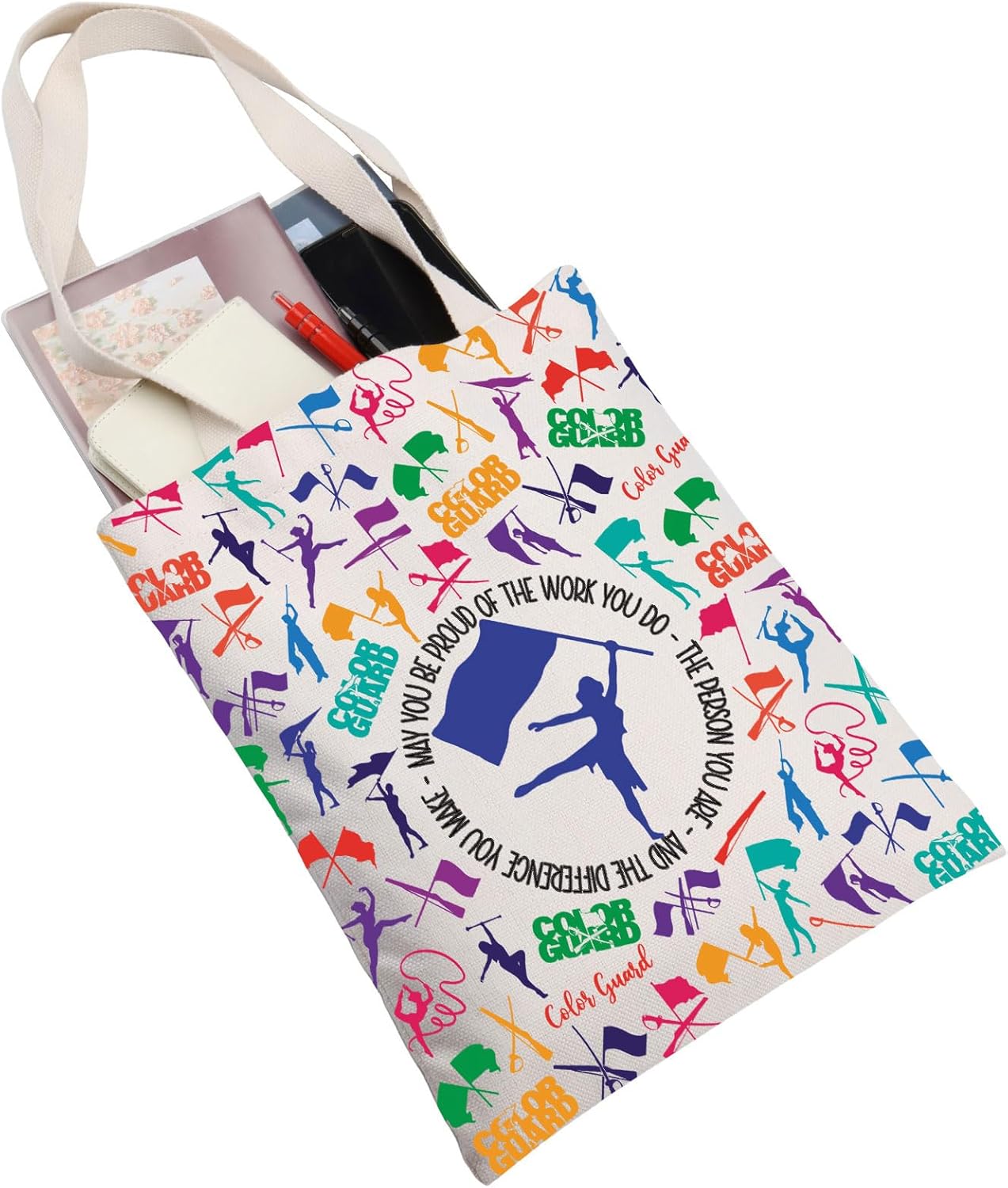 G2TUP Color Guard Tote Bag Color Guard Team Gifts Color Guard Flag Gifts Color Guard Mom Tote Bag - Image 5