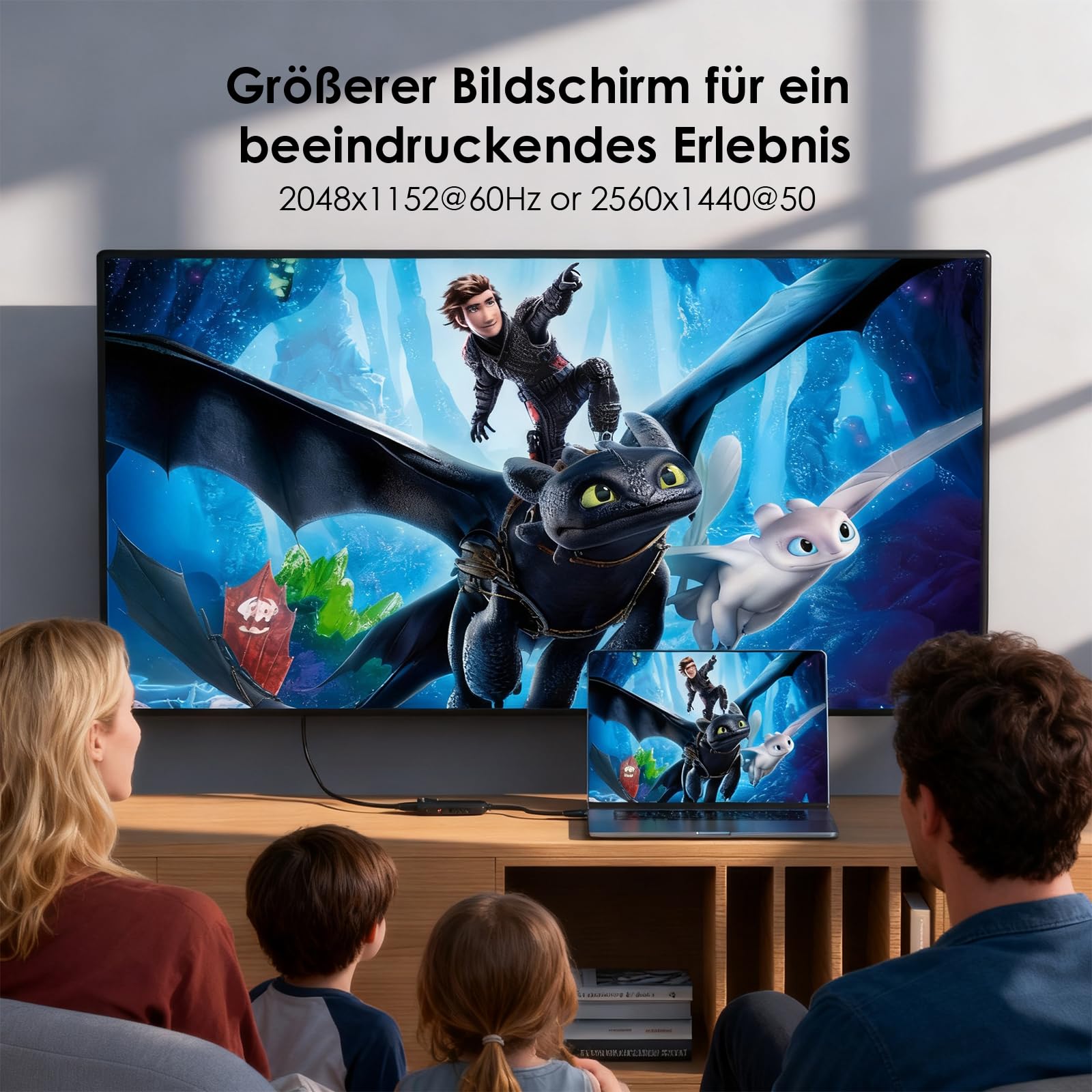 WAVLINK USB-C-zu-HDMI-Adapter, USB 3.0-zu-HDMI-Konverter, 2K@60hz, Displaylink-Chips unterstützen bis zu 6 Monitordisplays für Windows