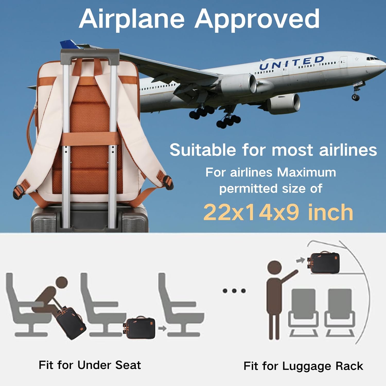 Large Travel Laptop Backpack for Men Women, Expandable Waterproof Carry On Backpack Airline Approved with USB Charging Port & Wet Pocket, 15.6" Business Work Backpack Rucksack Casual Daypack - Pink - Image 2