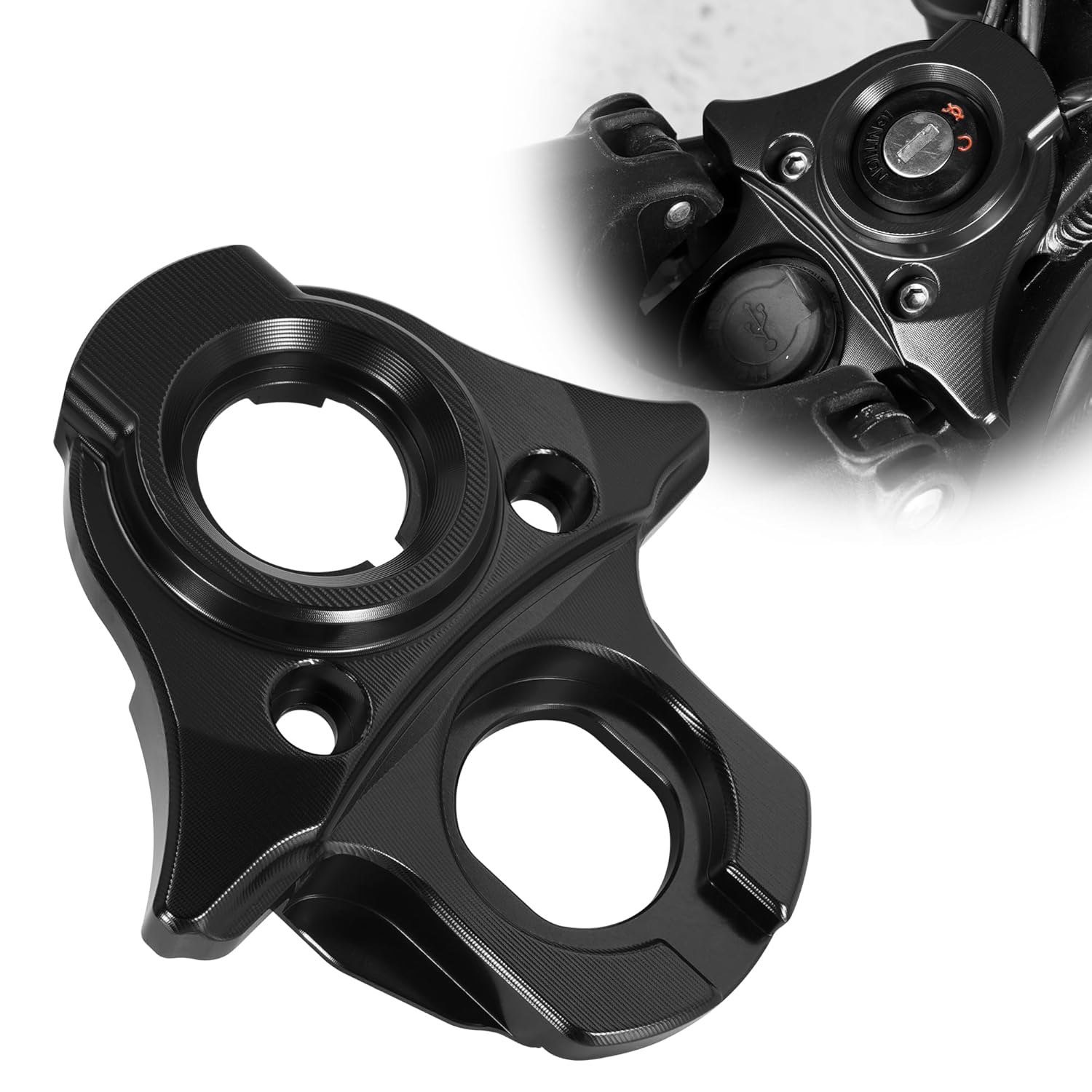 lgnition Key Switch Cover for Surron，CNC Ignition Lock Cylinder Cover for Sur Ron Ignition Mount Plate Decoration Fit for Sur Ron X/S/LBX Segway X160 / X260 Electric Dirt Bike - Black