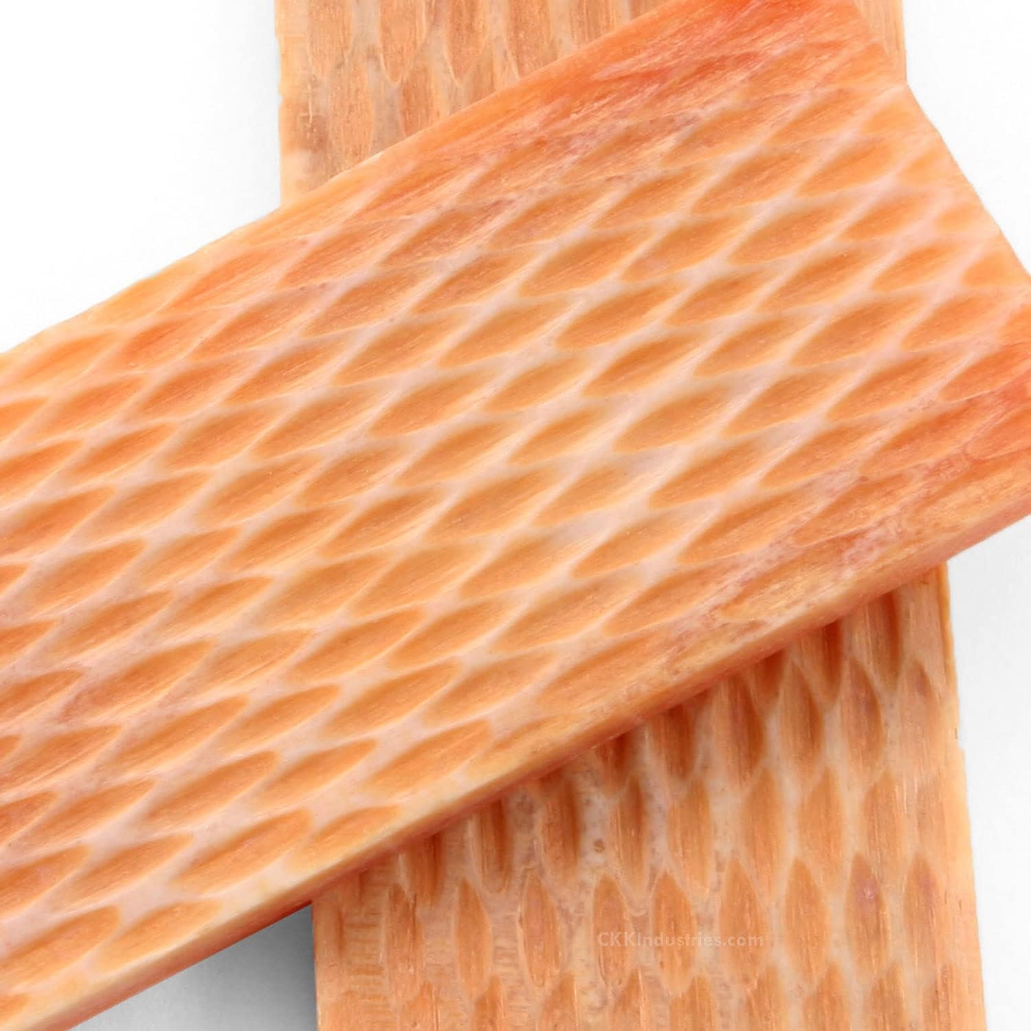 EZSMITH Bone Handle Scale Set - (Cobblestone Jigged) - (Dyed/Stabilized) - (Coral) - (3.50 x 1.50 x 0.125) - (Premium Quality)