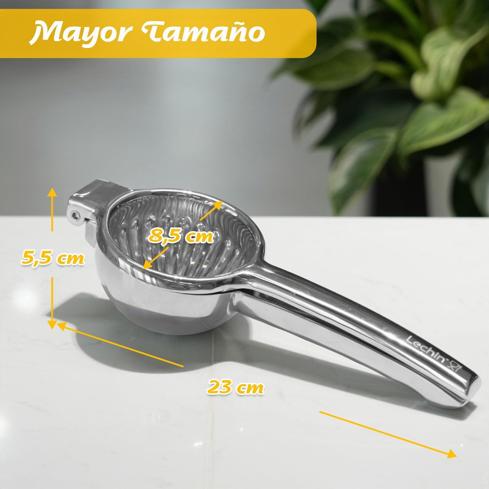 Lechin Exprimidor manual - Exprimidor de mano con un diámetro de 8,5 cm- Exprimidor de mano de limón de acero inoxidable 304, LP001