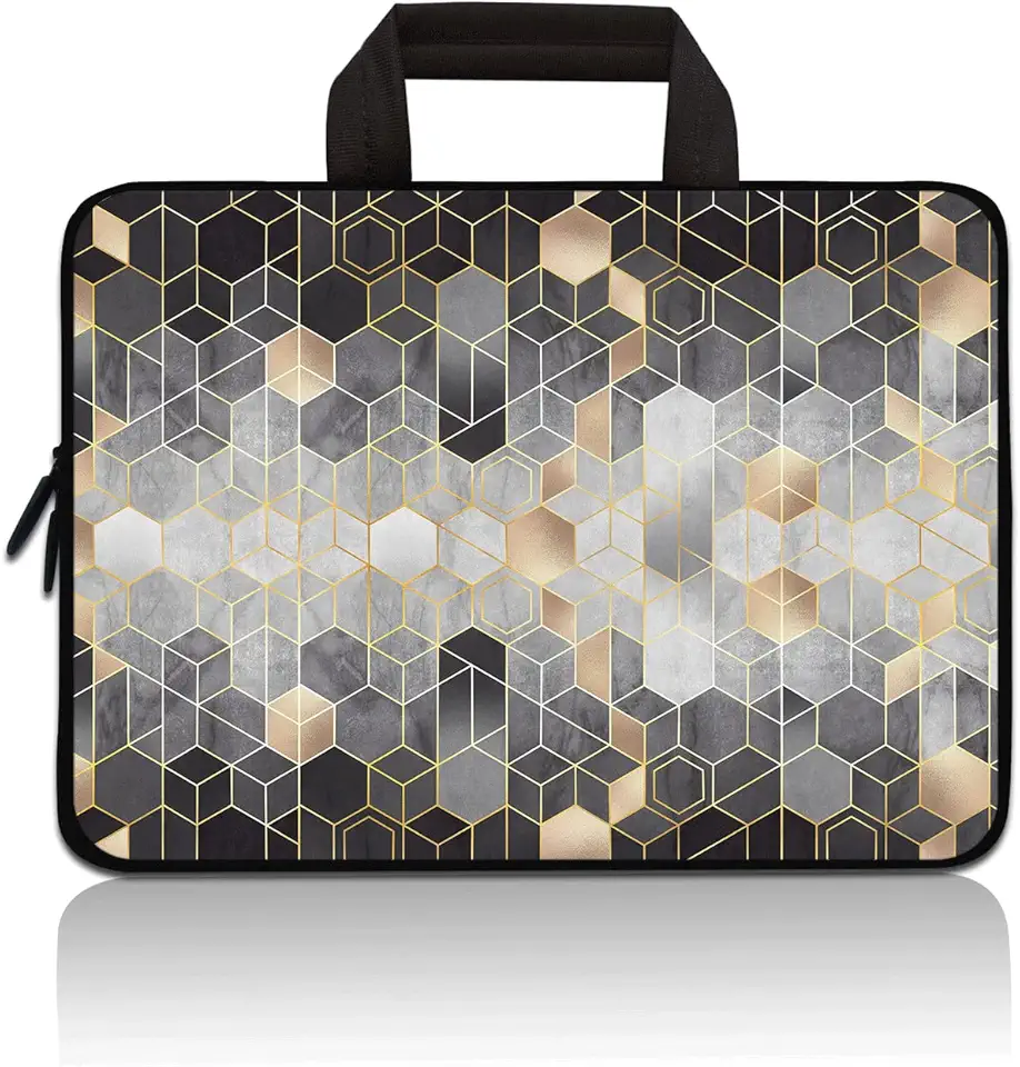 Capa universal para tablet de 7 a 9 polegadas ultra-portátil, bolsa de transporte de neoprene compatível com Apple iPad Mini, Samsung, Google, HP, Acer (Geometria)