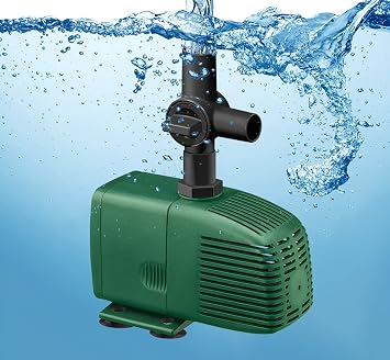Fish Mate 1200 Small Pond Fountain Pump, 1200 LPH with Anti-Clog Filter