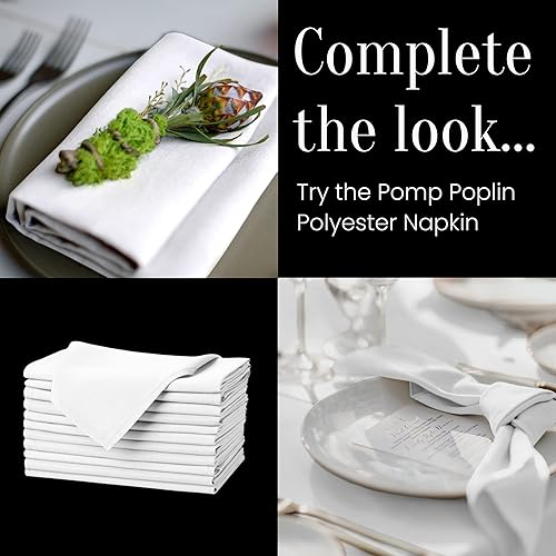 Miniatura 4 de Pomp Mantel de poliéster de alta calidad blanco de 60 x 84 pulgadas, tela resistente a las arrugas y a las manchas, de fácil cuidado, se adapta a